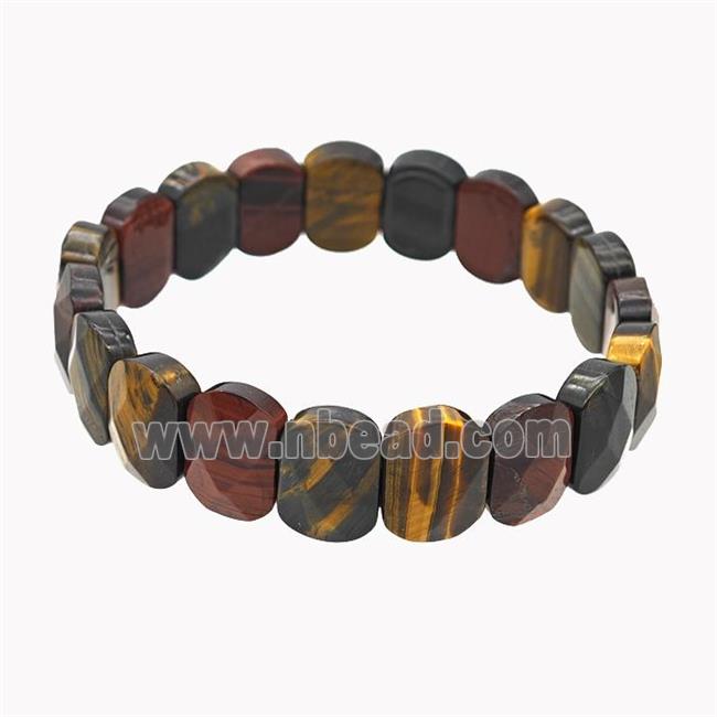 Multicolor Tiger Eye Stone Bracelet Stretchy