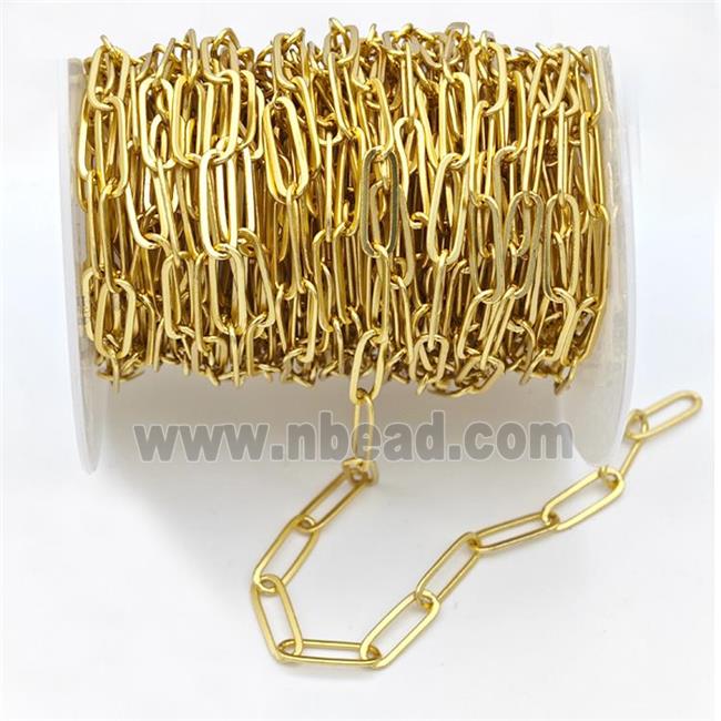 Copper Paperclip Chain Matte Gold Plated