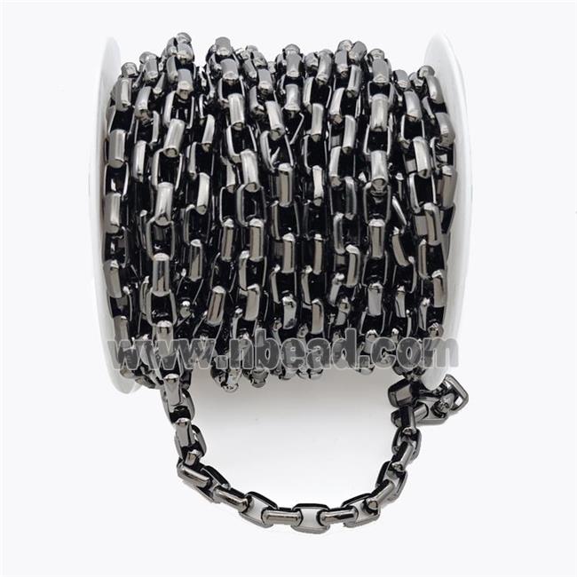 Iron Box Chain Black Plated