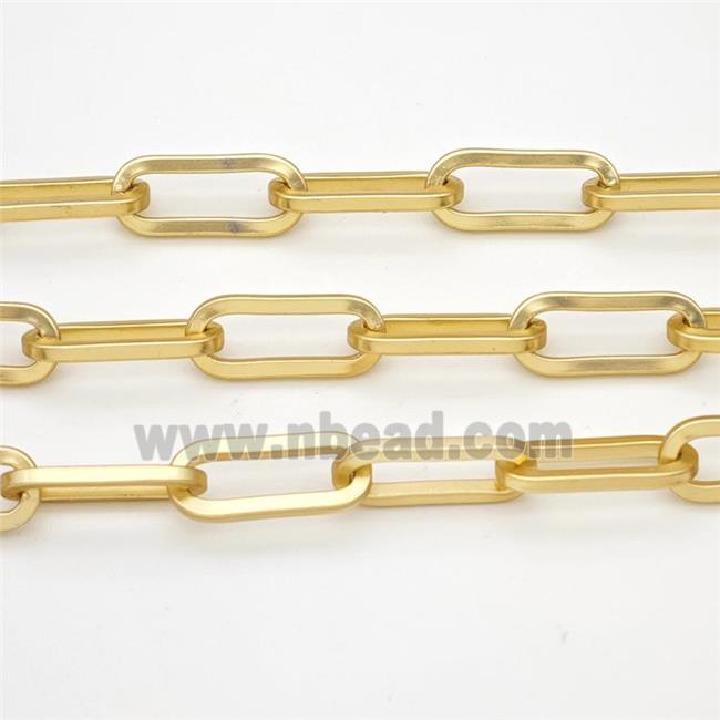 Copper Paperclip Chain Matte Gold Plated