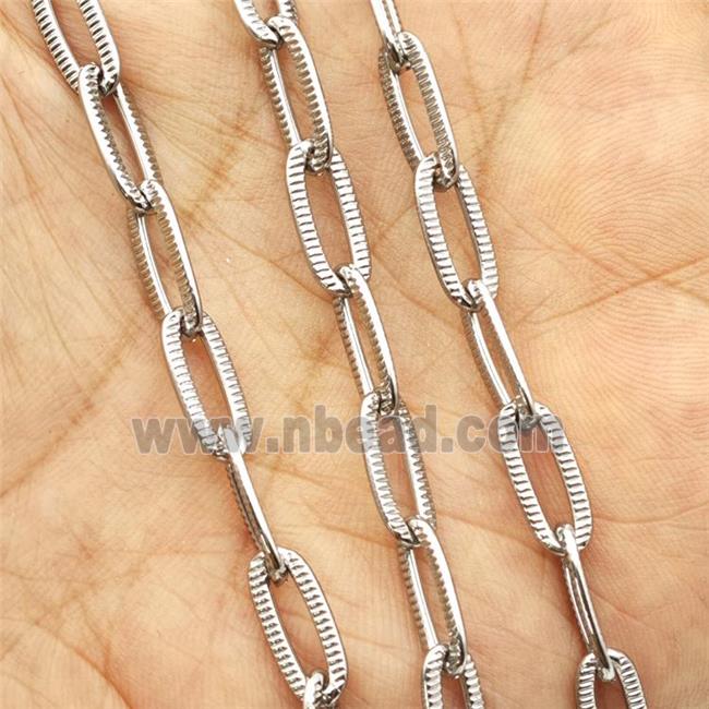 Copper Paperclip Chain Platinum Plated