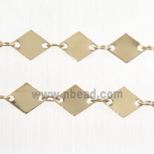 Copper chain, rhombic, gold plated