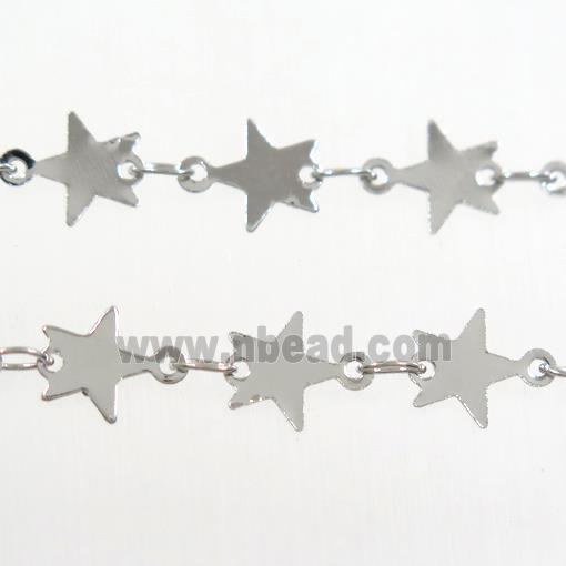 copper star chain, platinum plated