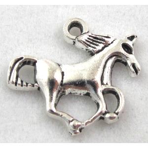 Tibetan Silver horse pendants, Zn Alloy