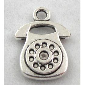 Tibetan Silver phone pendants, Zn Alloy