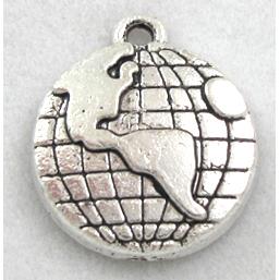 Tibetan Silver earth pendants, Zn Alloy