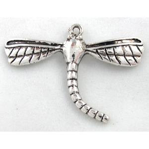 Tibetan Silver dragonfly pendants, Zn Alloy