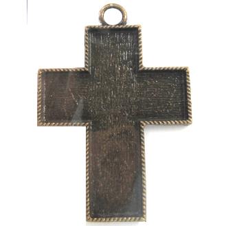 Tibetan Silver Crose pendant, Lead and nickel Free, bronze