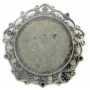 Tibetan Silver bezel tray, Lead and nickel Free, bronze