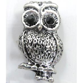 Tibetan Silver Owl charm, Lead and nickel Free