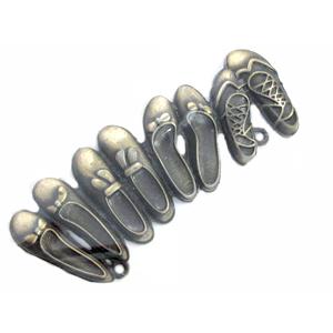 Tibetan Silver shoe pendant, Lead and nickel Free, bronze