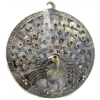 peafowl charm, Tibetan Silver pendant, Lead and nickel Free, bronze