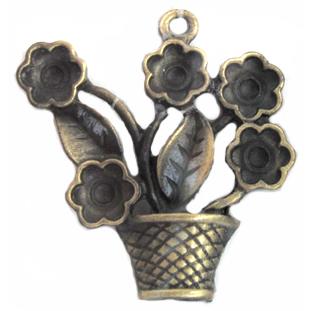 Tibetan Silver flower pendants, Lead and nickel Free