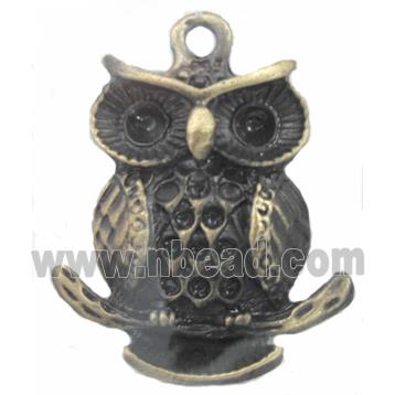 Owl charm, Tibetan Silver pendants, Lead and nickel Free