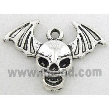 tibetan silver skull pendant, Non-Nickel