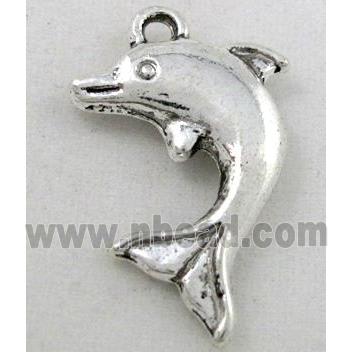 tibetan silver dolphin pendant, Non-Nickel