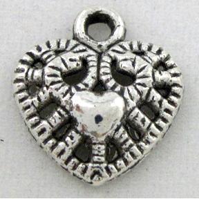 tibetan silver heart pendant, Non-Nickel