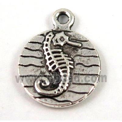 Tibetan silver seahorse pendant, non-nickel