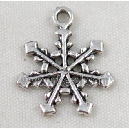 Tibetan silver snowflake pendant, Non-nickel