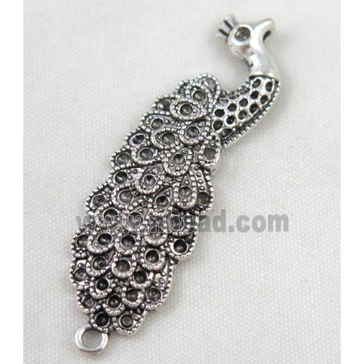 Tibetan silver peacock pendant, Non-nickel