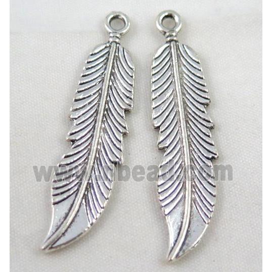 Tibetan silver feather pendant, Non-nickel