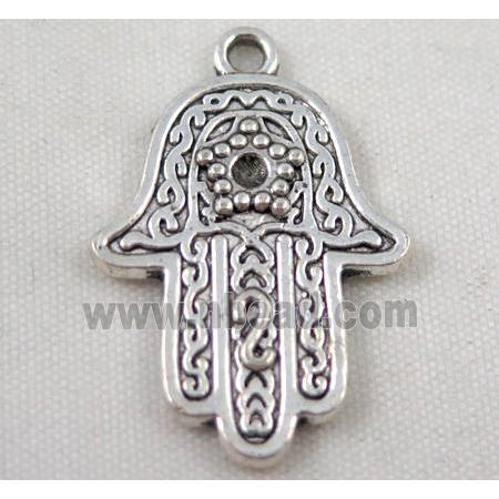 Tibetan silver hamsahand pendant, Non-nickel