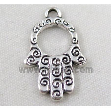 Tibetan silver hamsahand pendant, Non-nickel