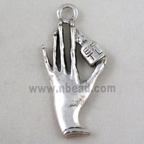 Tibetan silver hand pendant, Non-nickel