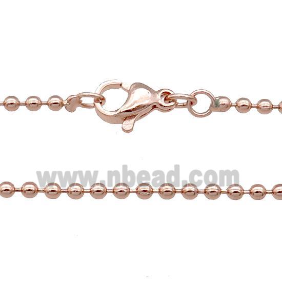 Copper Necklace Ball Chain Unfaded Rose Gold