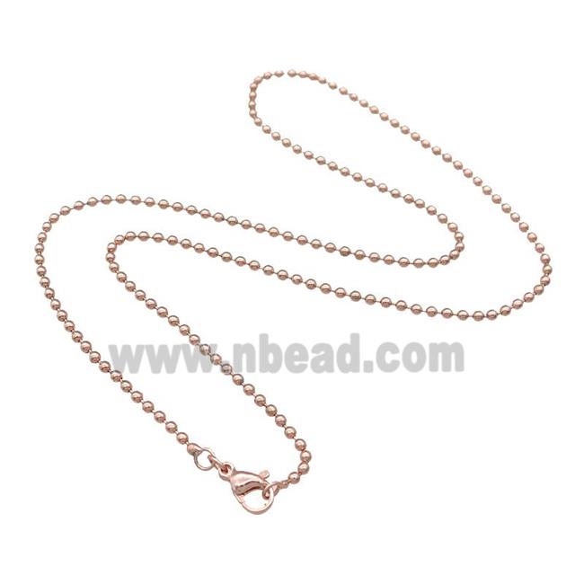 Copper Necklace Ball Chain Unfaded Rose Gold