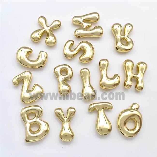 Copper Alphabet Pendant Gold Plated Mixed Letters