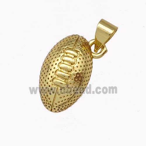 American Football Charms Copper Pendant Gold Plated