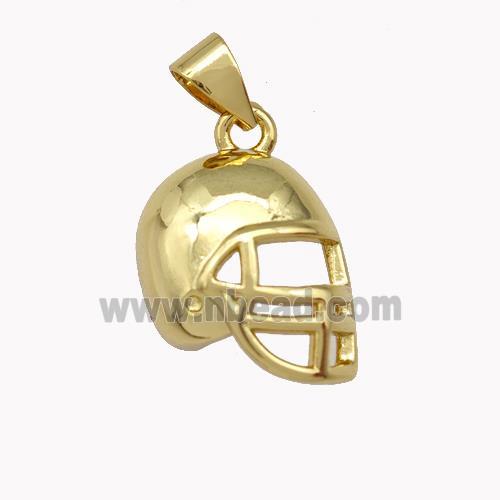 Football Helmet Charms Copper Pendant Gold Plated