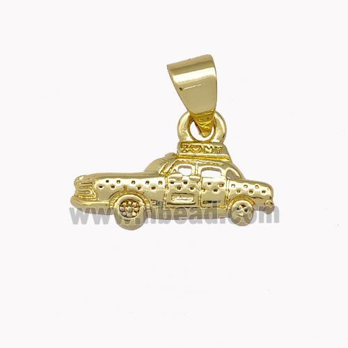 Taxi Cab Charms Copper Car Pendant Gold Plated