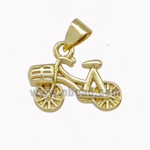 Bicycle Charms Copper Bike Pendant Gold Plated