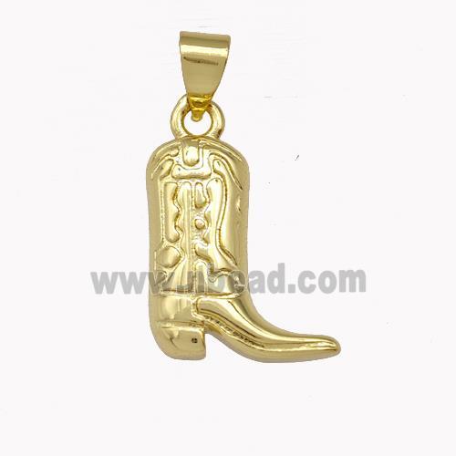 Cowboy Boot Charms Copper Shoe Pendant Gold Plated