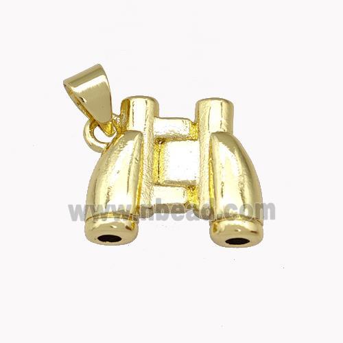 Binoculars Charms Copper Pendant Gold Plated
