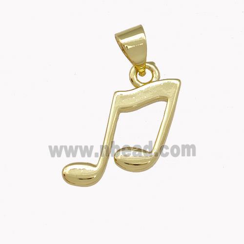 Musical Note Charms Copper Pendant Gold Plated