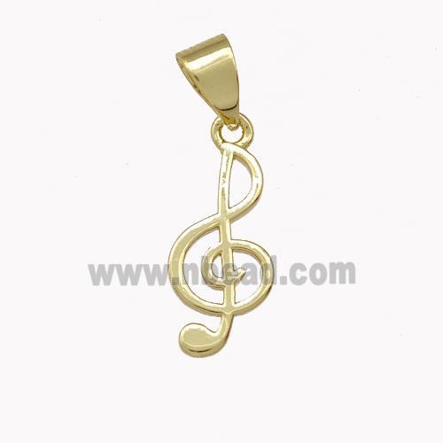 Musical Note Charms Copper Treble Clef Pendant Gold Plated