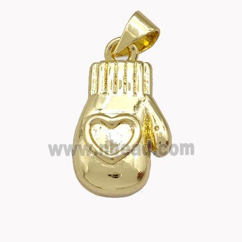 Glove Charm Copper Pendant Gold Plated