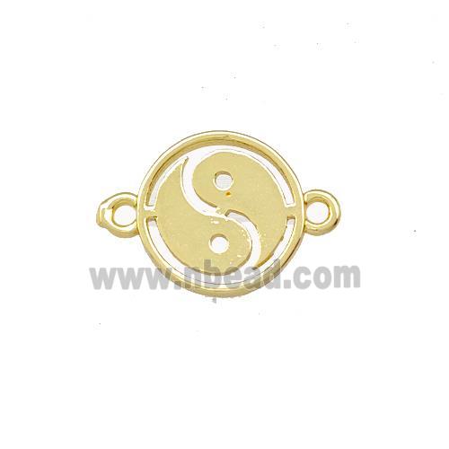 Taichi Charms Copper Yinyang Connector Gold Plated