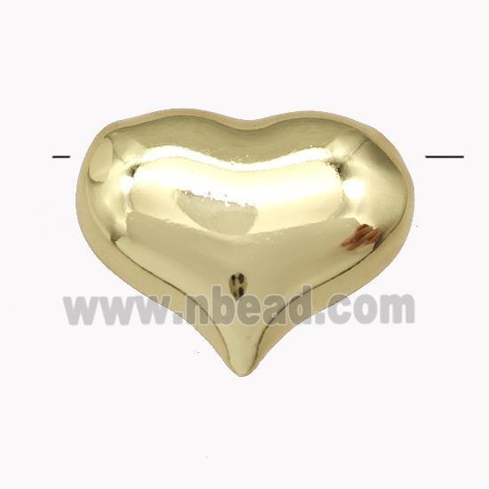 Copper Heart Beads Hollow Gold Plated
