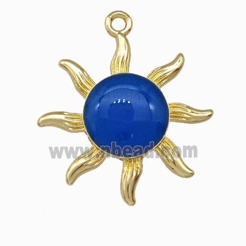 Copper Sun Pendant Gold Plated