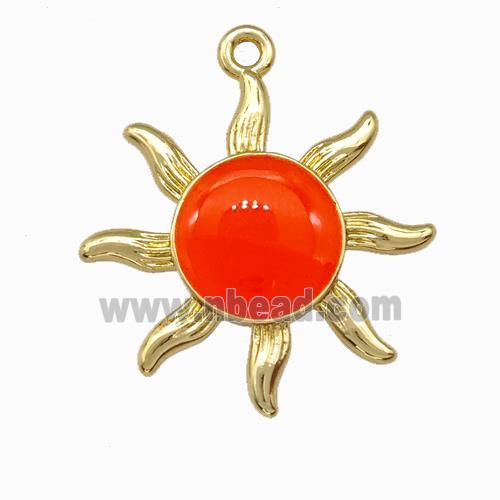 Copper Sun Pendant Gold Plated