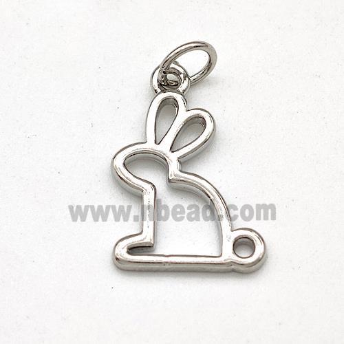 Copper Rabbit Pendant Platinum Plated