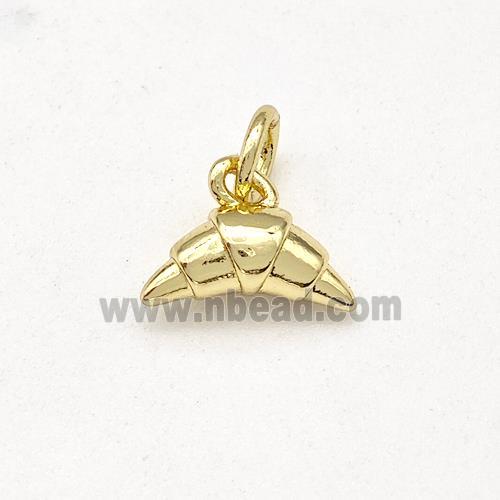 Croissant Charms Copper Pendant Gold Plated