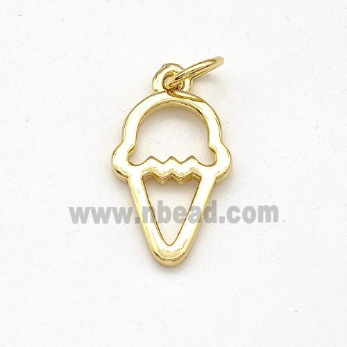 Ice Cream Charms Copper Pendant Gold Plated