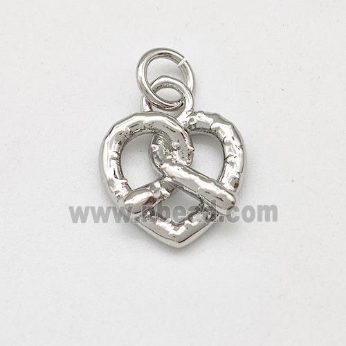 Copper Heart Pendnat Platinum Plated