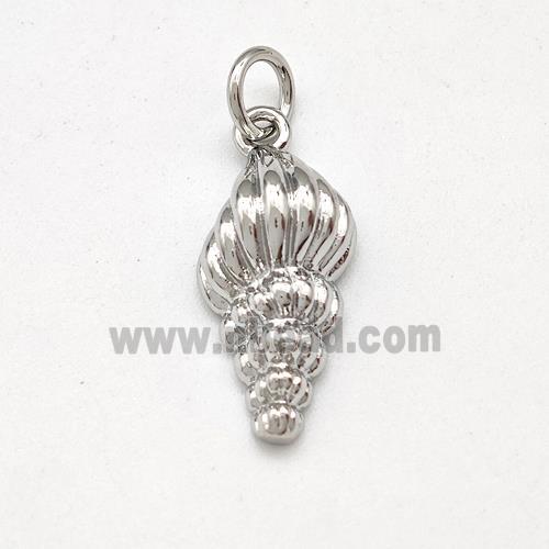 Conch Shell Charms Copper Pendnat Platinum Plated