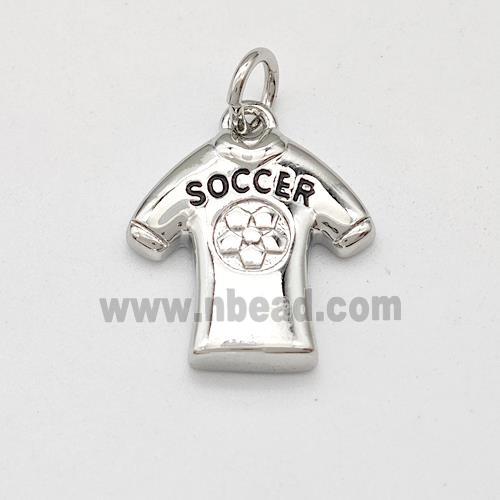 Soccer Football Shirts Charms Copper Pendant Sports Platinum Plated